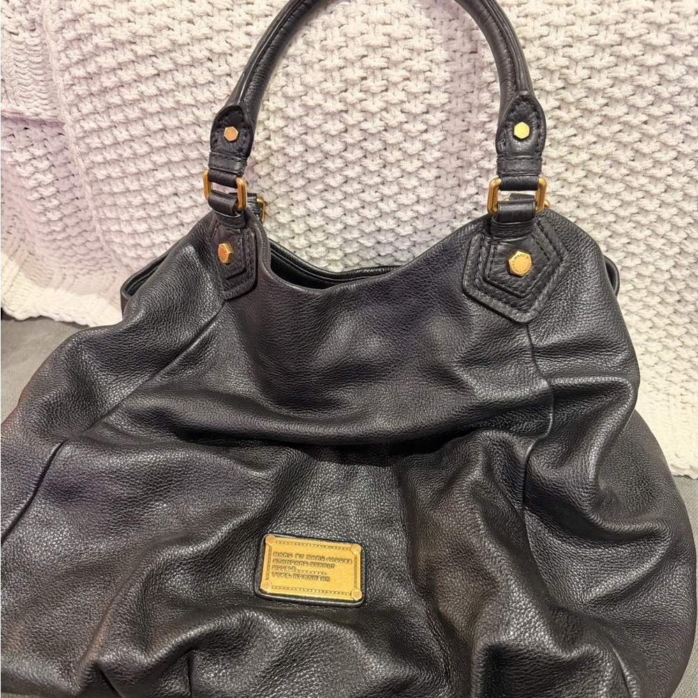 Marc Jacobs Black Leather Tote Bag